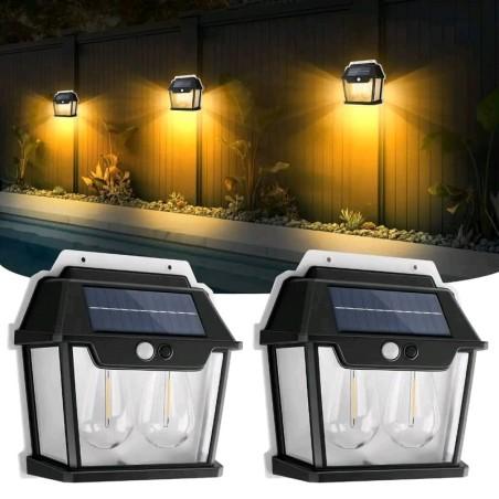 Lampe de murail au solaire à deux ampoules